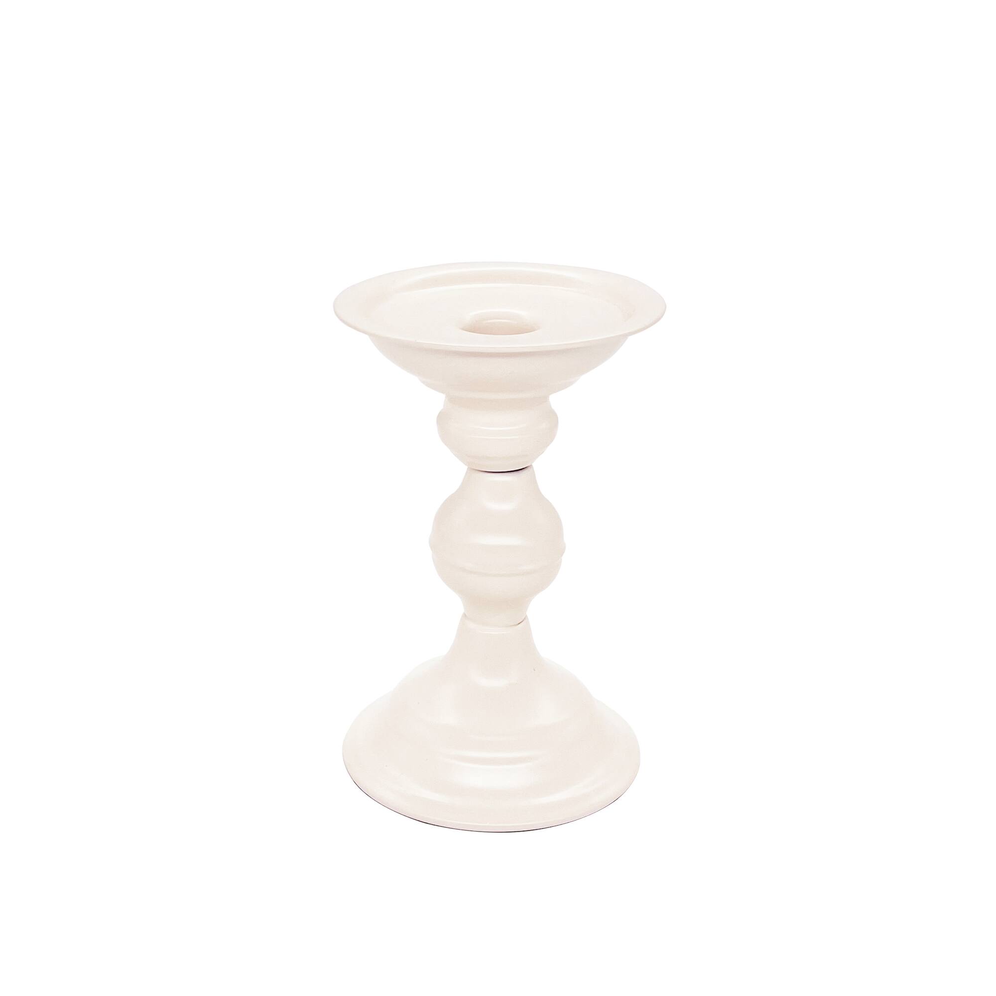 Cream Metal Pillar Candle Holder by Ashland